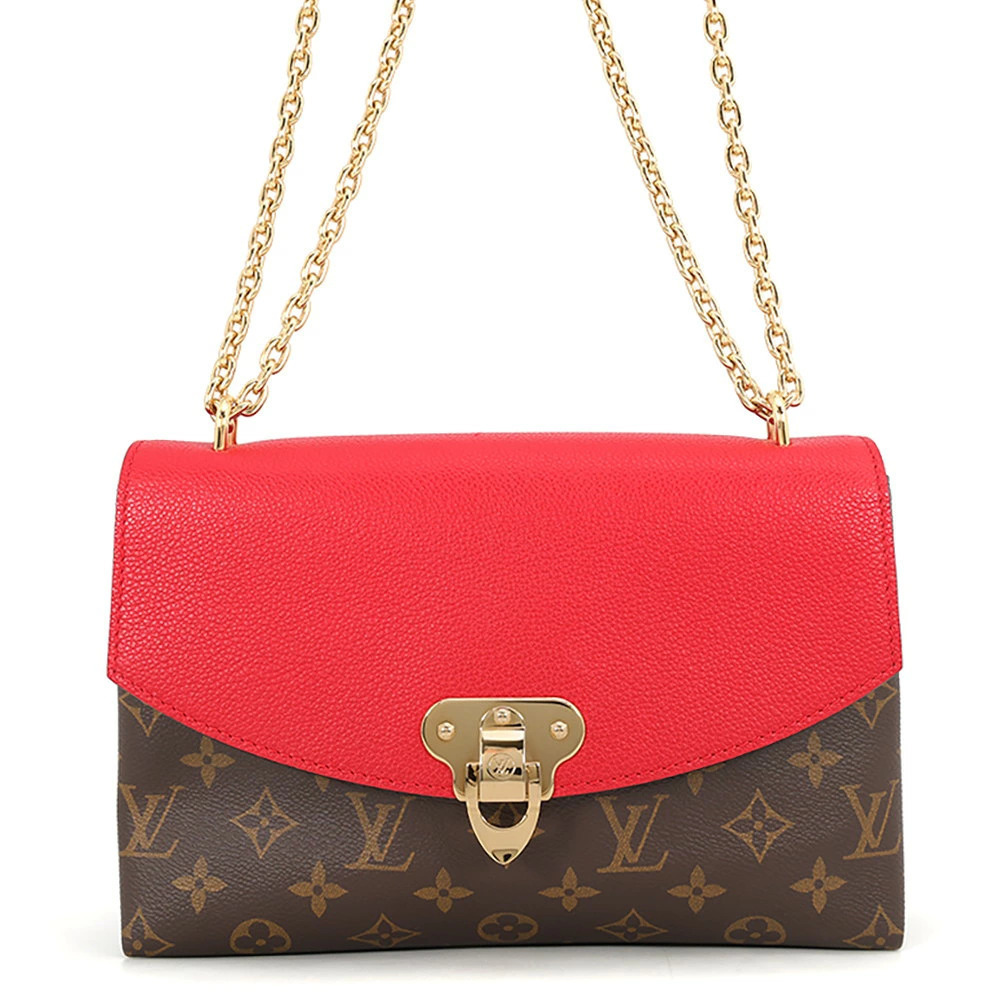 Louis Vuitton Monogram Saint Placide Shoulder Bag Canvas Leather Red